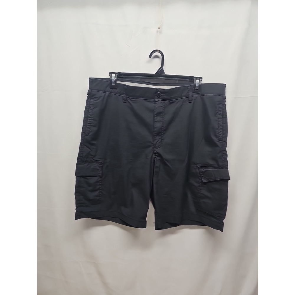 LEE Mens Black Stretch Comfort Waist Band Cargo Shorts Cotton Blend Size 40
